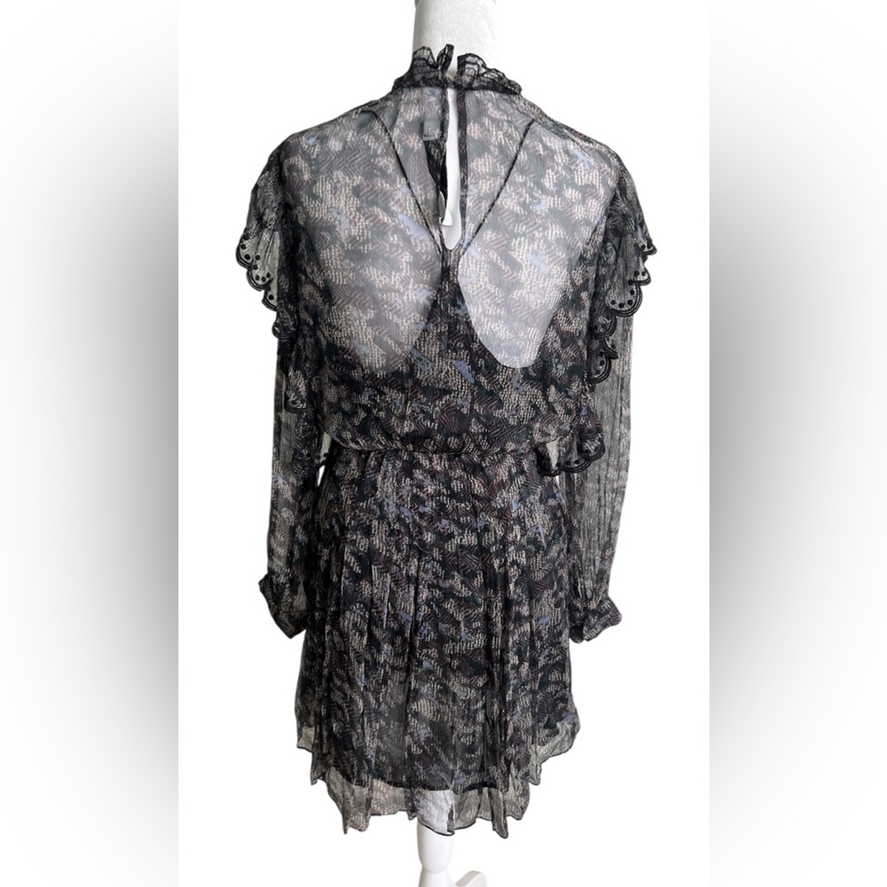 IRO Tinkle, abstract patterned Black blue purple Long Sleeve dress - Picture 11 of 16